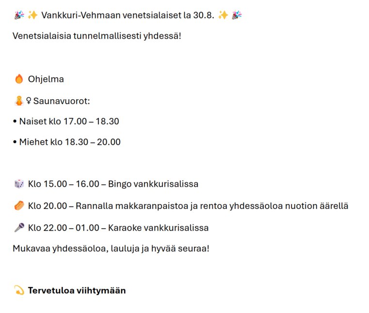Venetsialaisten ohjelma